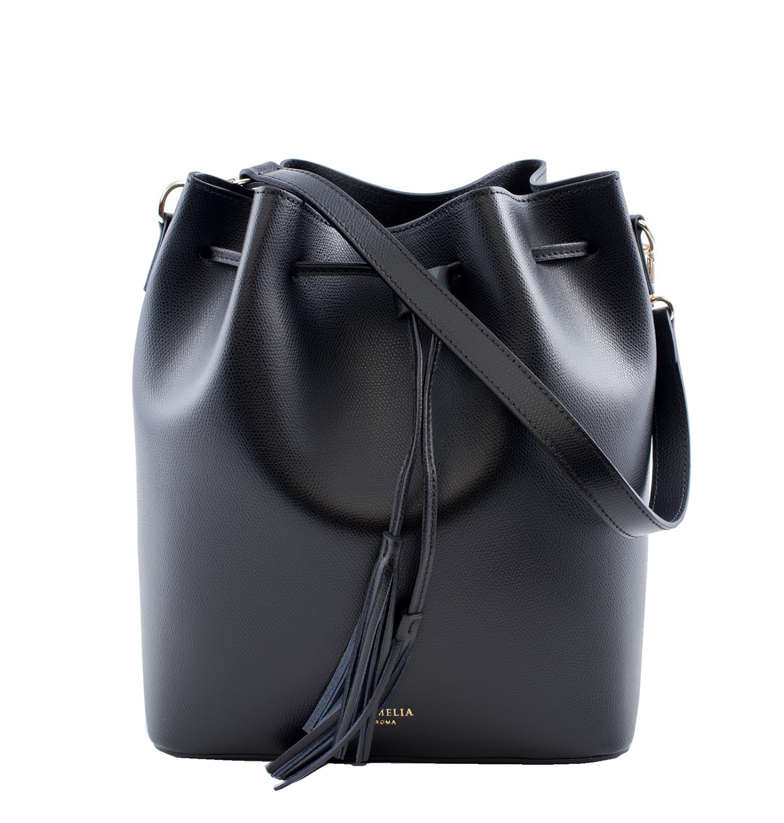 black leather bucket bag red interior