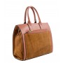 Saffiano and suede leather handbag