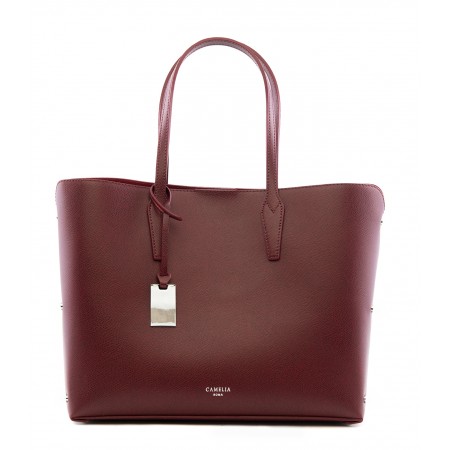 Grained leather tote bag