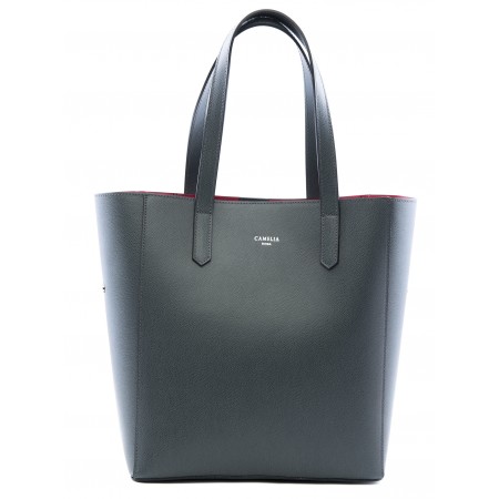 Grained leather tote bag