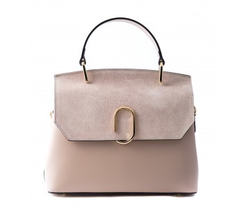 Leather and suede handbag