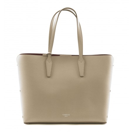 Grained leather tote bag