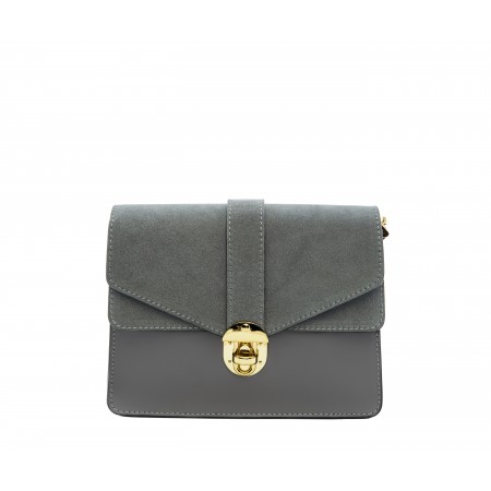 grey suede crossbody bag