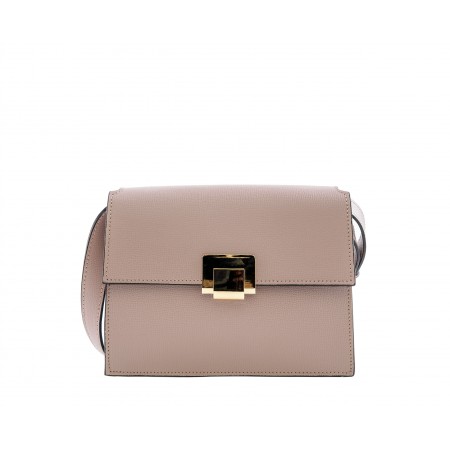 Grained leather shoulder bag