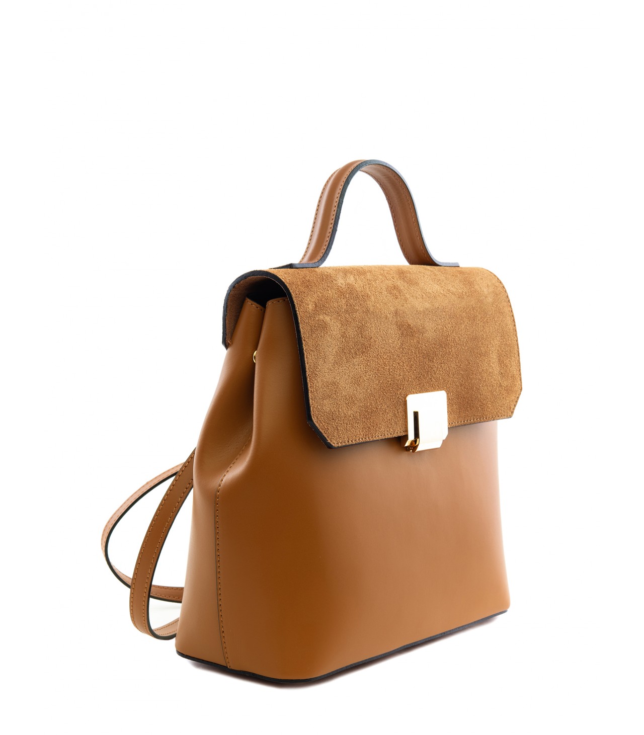 leather and suede backpack