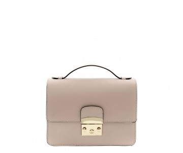 Leather and suede shoulder bag