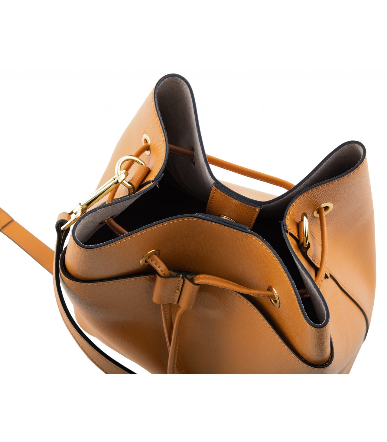 Saffiano Leather bucket bag - Camelia Roma