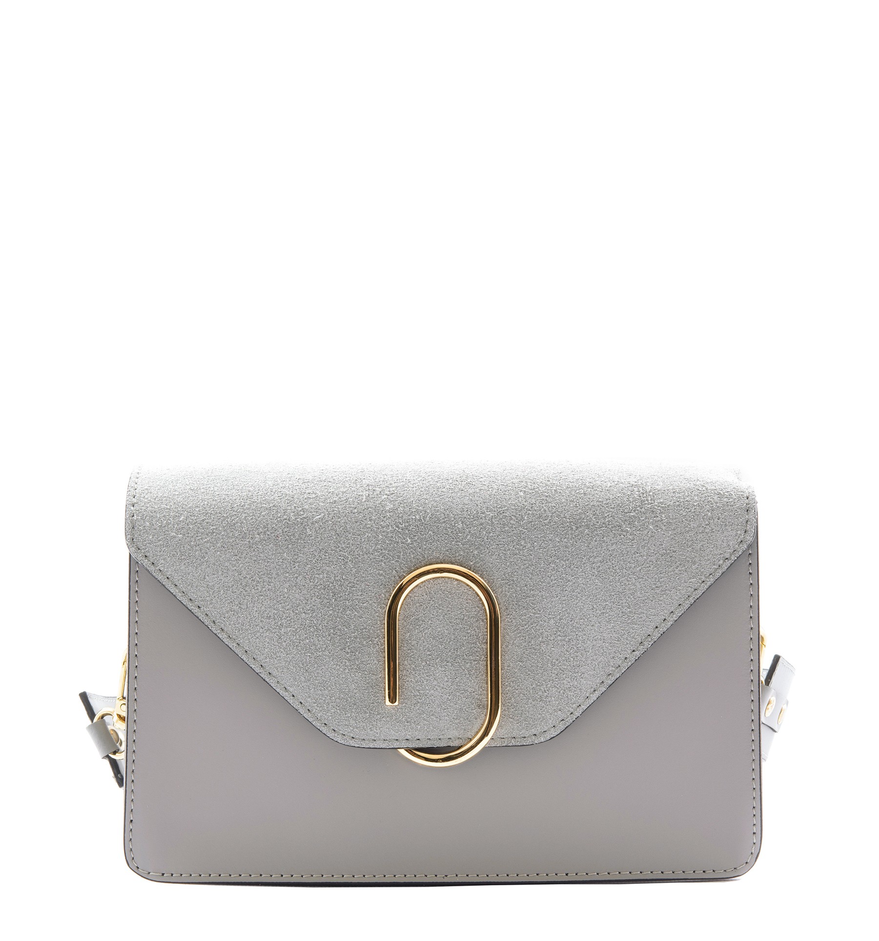 gray suede crossbody bag