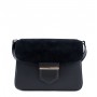 Leather and suede crossbody bag