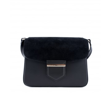 Leather and suede crossbody bag