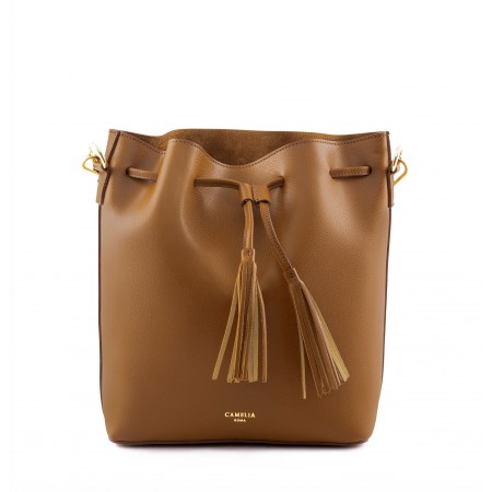 Grained Leather bucket bag