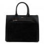 Saffiano and suede leather handbag