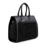 Saffiano and suede leather handbag