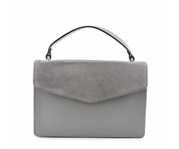 Leather and suede shoulder bag