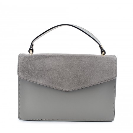 Leather and suede shoulder bag