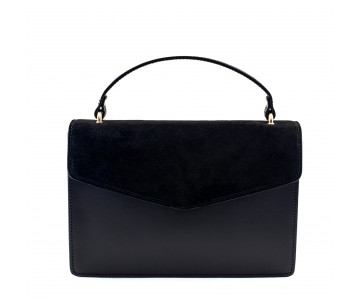 Leather and suede shoulder bag