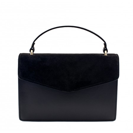 Leather and suede shoulder bag