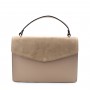 Leather and suede shoulder bag