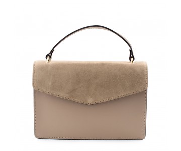 Leather and suede shoulder bag