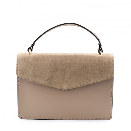 Leather and suede shoulder bag